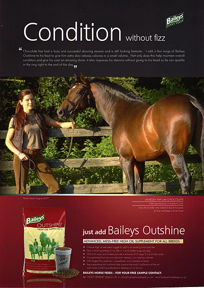 Thursden Vallye Raphael Features in Baileys Horse Feeds advertising Photographer Nick Gill